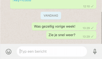 Verstuur de link met WhatsApp.