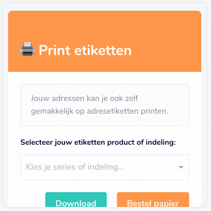 Afdrukken op etiketten.