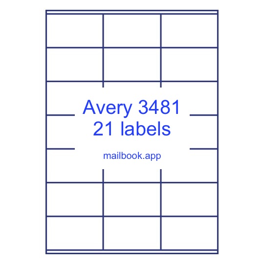 Avery® 3481 template Avery Zweckform 3481 template