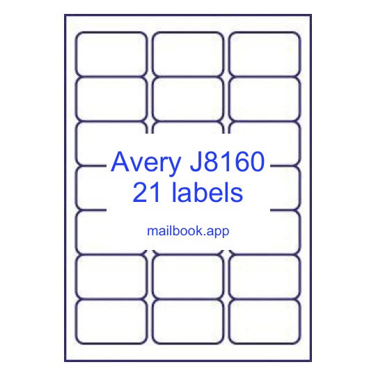 Avery® J8160 template Avery Zweckform J8160 template